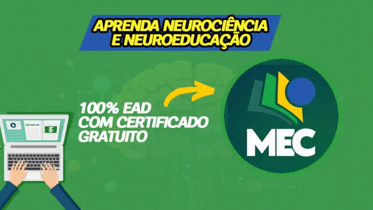 MEC oferece curso gratuito de formação em neuroeducação para professores de todas as etapas do ensino básico, com certificação.