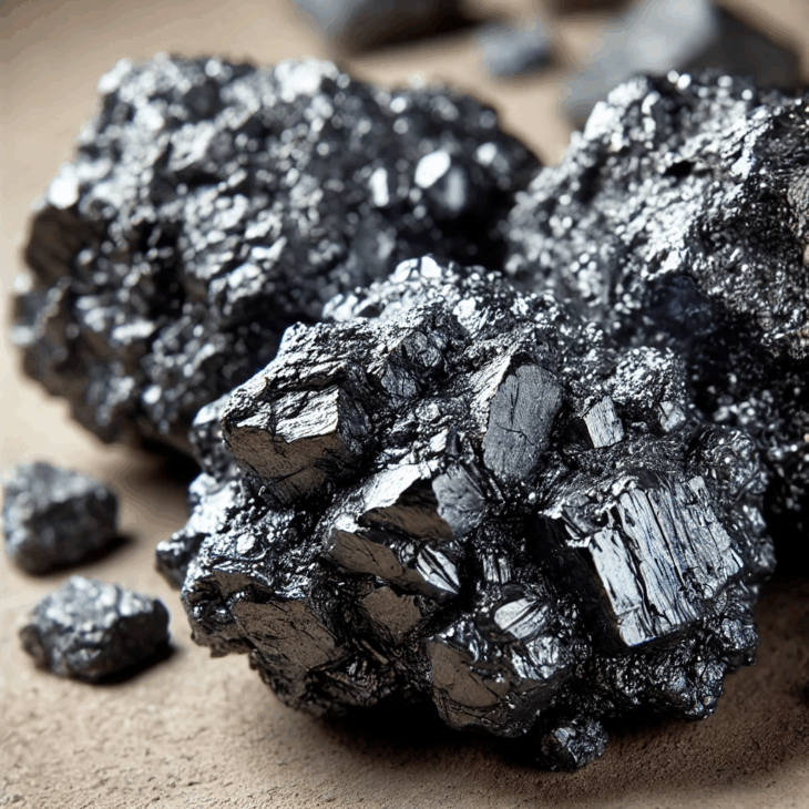 Estas son piedras de nióbio en su estado natural, con un brillo metálico que llama la atención. Este metal es esencial para crear materiales más fuertes y avanzar en la transición hacia energías limpias.