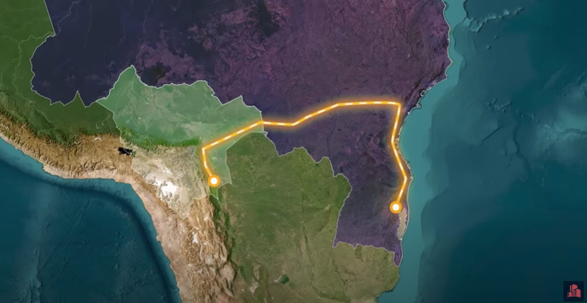 El gasoducto comienza en la ciudad de Río Grande, en Bolivia, y sigue por 557 km hasta la frontera con Brasil, en Corumbá, en Mato Grosso do Sul. En Brasil, atraviesa los estados de Mato Grosso do Sul, São Paulo, Paraná, Santa Catarina y Río Grande do Sul, terminando en Porto Alegre. En total, pasa por cerca de 135 municipios y 5.000 propiedades a lo largo de sus 3.150 km de extensión.