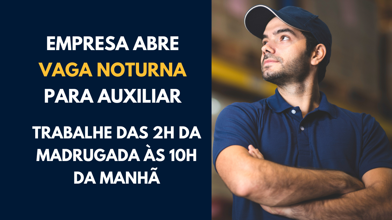 Luandre oferece vaga de emprego noturna para Auxiliar Logístico I em Taboão da Serra, com salário de R$ 1.861,00 e benefícios.