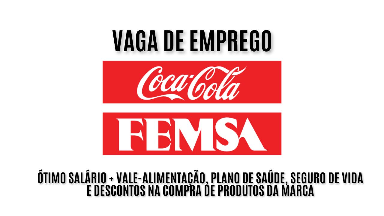 Coca-Cola FEMSA procura interessados em trabalhar de segunda a sexta como promotor(a)! Oferece ótimo salário + vale-alimentação, plano de saúde, seguro de vida e descontos na compra de produtos da marca; Veja como garantir a vaga