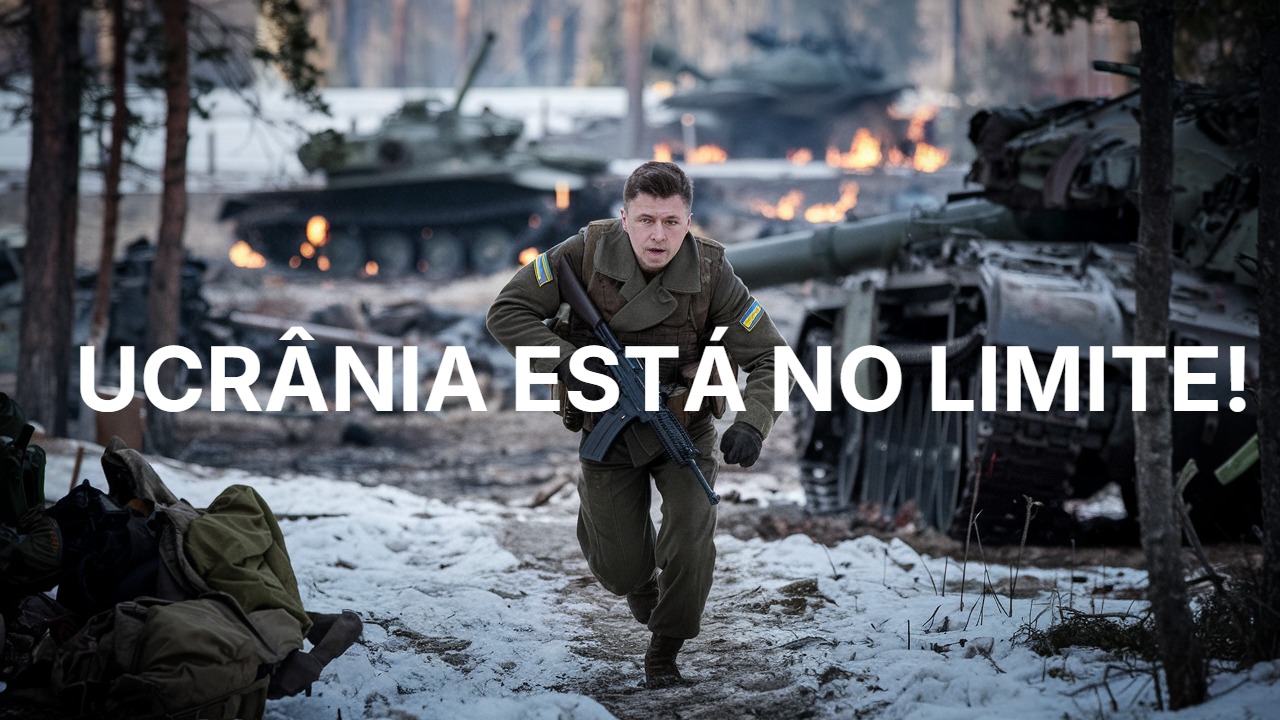 Soldado do exército da Ucrânia desertando do campo de batalha