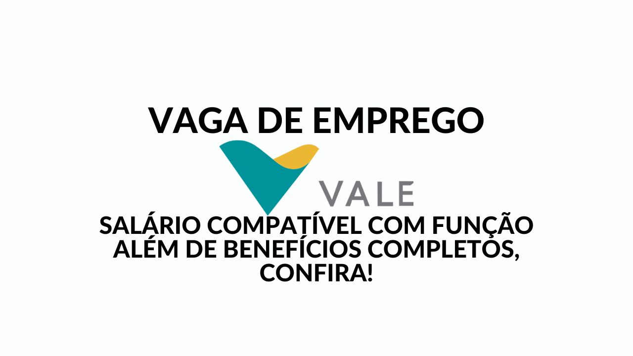Vale uma das maiores mineradoras do mundo oferece vaga de Supervisor(a) de Operação de Mina para trabalhar escala 2x2, com salário competitivo e benefícios completos!