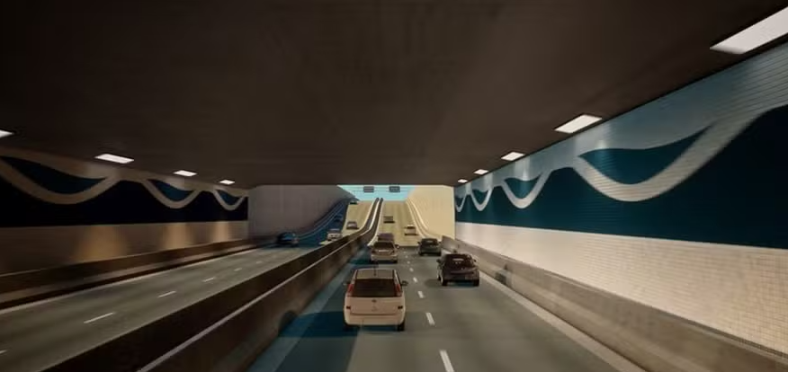 Actualmente, el túnel Santos-Guarujá está en la fase de licitación, con el edital ya lanzado por el gobierno de São Paulo. La subasta para definir la concesionaria responsable por la construcción y operación del túnel está marcada para el 1º de agosto de 2024, y la previsión es que las obras comiencen en 2025, con entrega estimada para 2029.