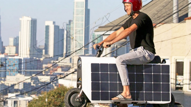 moto eléctrica, energía solar