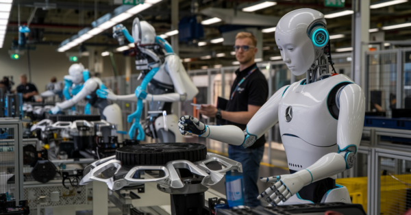 Fim da era do trabalho braçal - fábrica da Mercedes começa a usar robôs humanoides para assumir tarefas de humanos