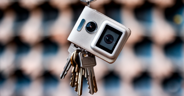 Mini câmera chaveiro com lente de 2 megapixels (MP) e ângulo wide de 90 graus, faz sucesso na web; a mini câmera chaveiro promete fotos e vídeos em 1080p 