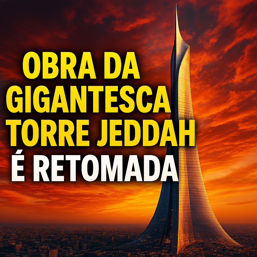 Após anos de interrupção, a construção da Torre Jeddah, na Arábia Saudita, foi retomada e promete superar o Burj Khalifa como o edifício mais alto do mundo.