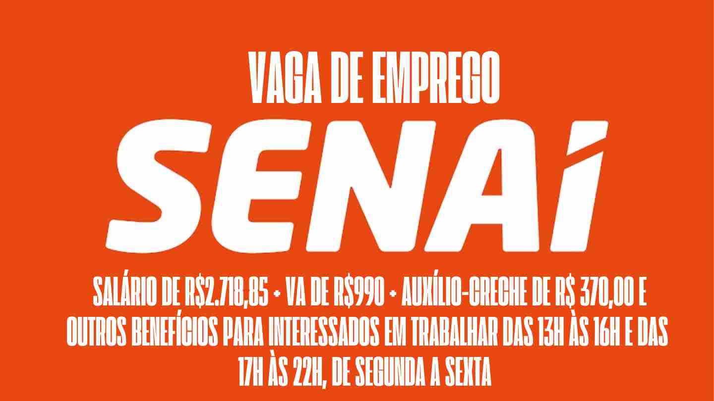 SENAI está oferecendo salário de R$2.718,85 + VA de R$990 + auxílio-creche de R$ 370,00 e outros benefícios para interessados em trabalhar das 13h às 16h e das 17h às 22h, de segunda a sexta como secretário escolar: Confira como garantir a vaga