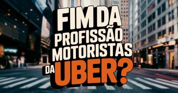 "Crie uma imagem impactante e futurista que represente o fim dos motoristas de aplicativo devido à ascensão dos veículos autônomos e da inteligência artificial. A cena deve mostrar uma cidade moderna e tecnológica, com carros autônomos brilhando nas ruas enquanto um motorista de aplicativo olha chocado para seu celular, com um aviso de 'serviço desativado'. O clima deve ser dramático e instigante, com iluminação neon e um fundo noturno de cidade super tecnológica, como Tóquio ou Nova York do futuro.** Adicione no centro da imagem com letras grandes, chamativas, criativas e impactantes o seguinte texto: 'Fim dos Motoristas!'"
