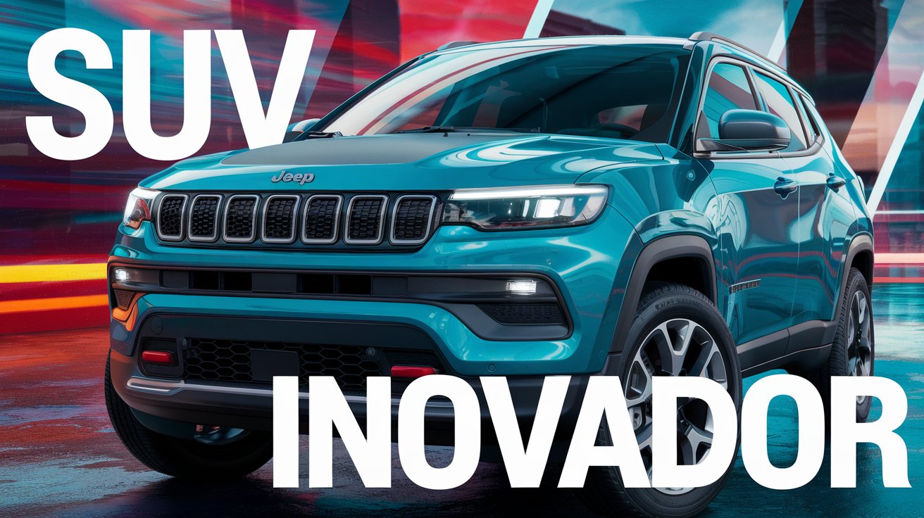Novo Jeep Compass 2025 tem teaser com design inovador e plataforma STLA Medium, prometendo motores híbridos e elétricos.