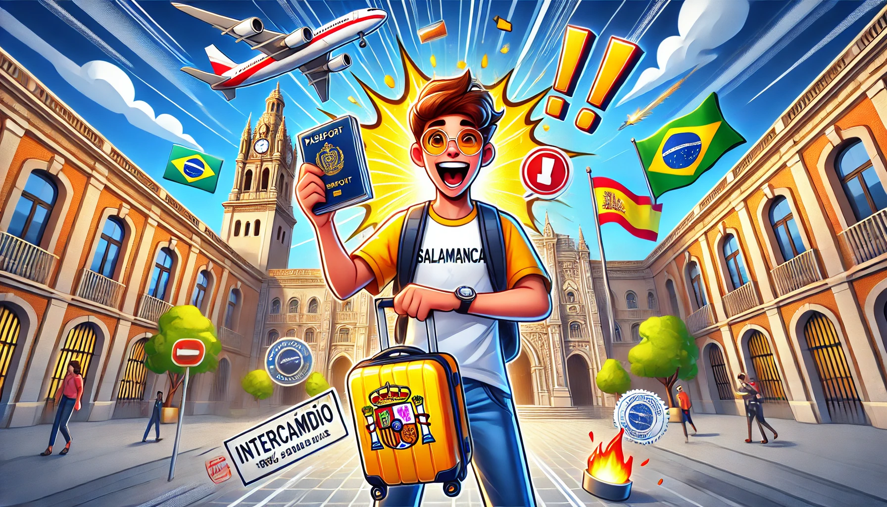 Intercâmbio gratuito na Espanha! Santander oferece 80 vagas para estudar na Universidade de Salamanca. Inscreva-se até 27/04 e viaje em junho (Imagem: Reprodução/IA)