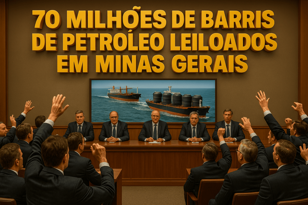Leilão de 70 milhões de barris de petróleo em Minas Gerais com autoridades e votação em plenário