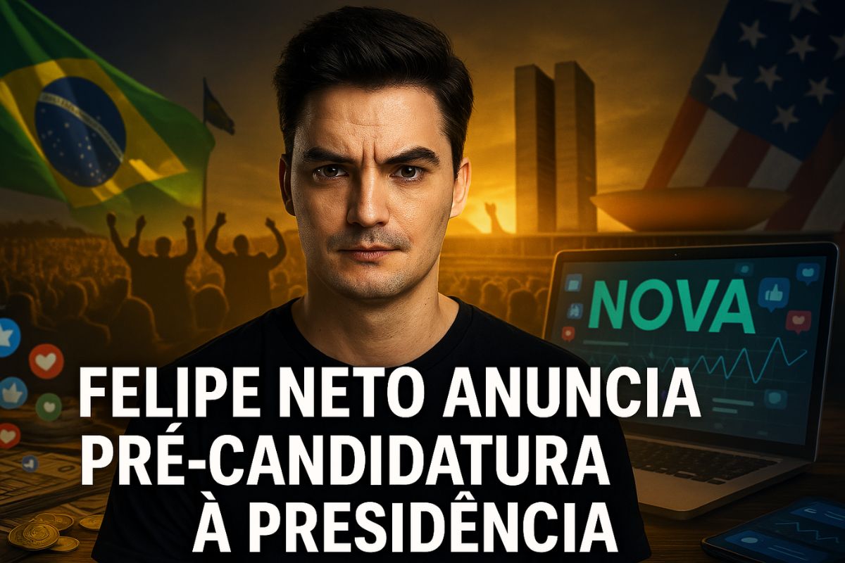 Felipe Neto surpreende e anuncia pré-candidatura à Presidência com promessa de governo neutro e plataforma digital popular