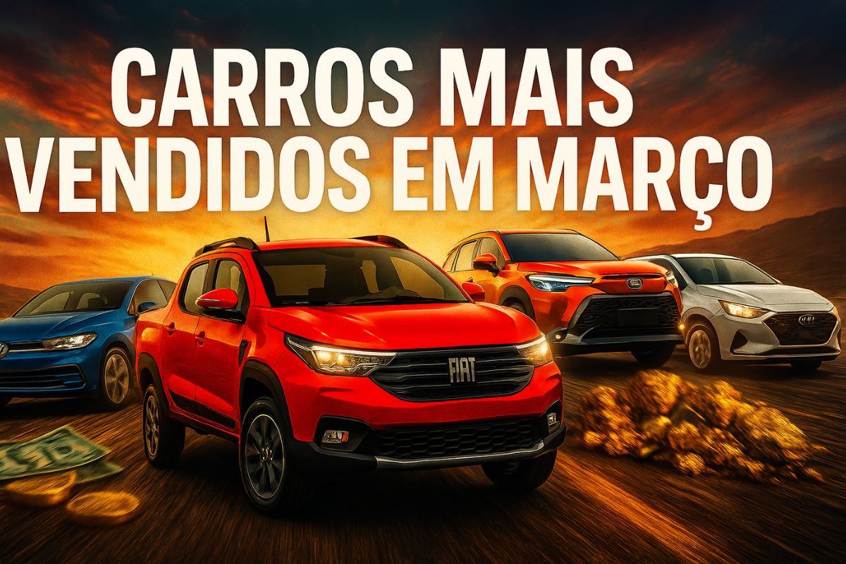 Entre os carros mais vendidos em março, a Fiat Strada liderou com folga. SUVs subiram no ranking e compactos como Argo e Polo disputaram cada posição no detalhe.