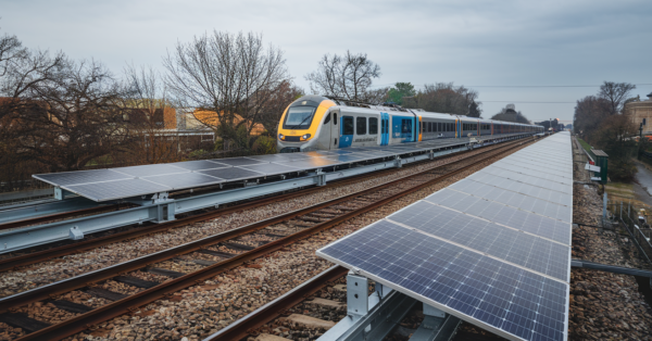 França testa painéis solares em trilhos de trem para ampliar geração de energia renovável