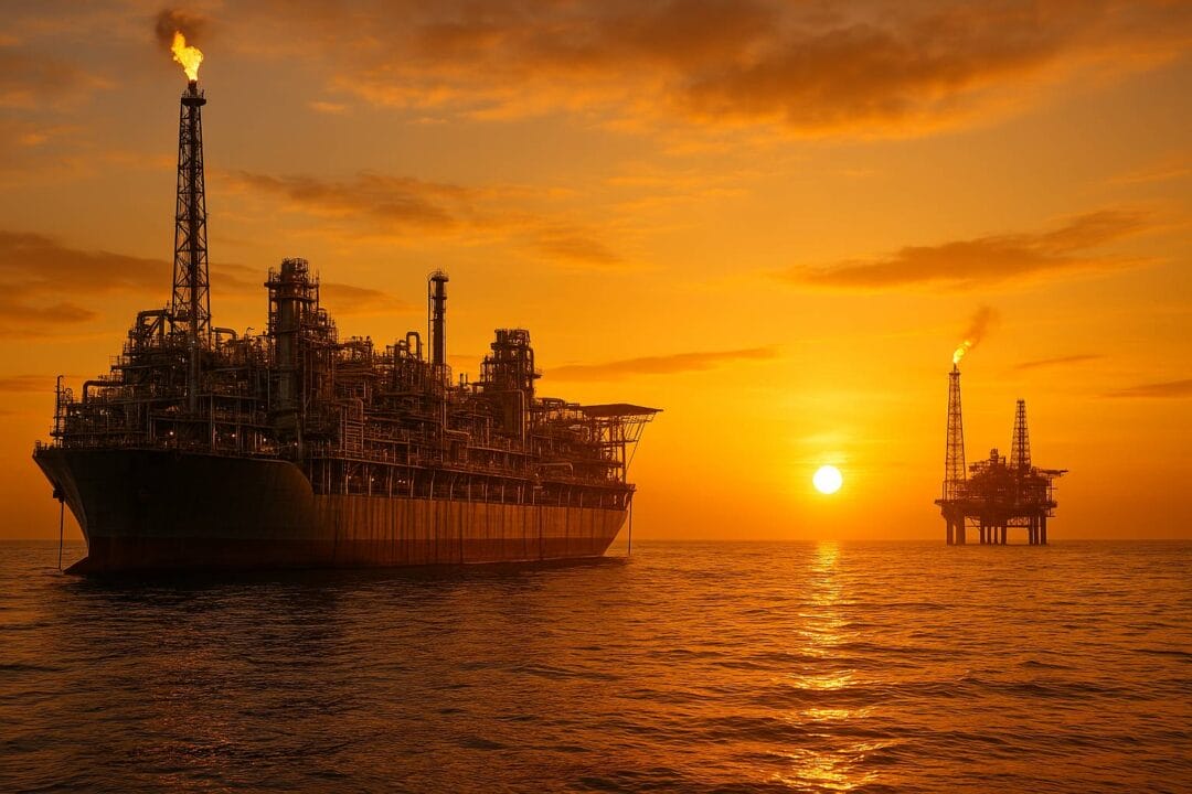 Petrobras FPSO e plataforma de petróleo Bacia de Campos