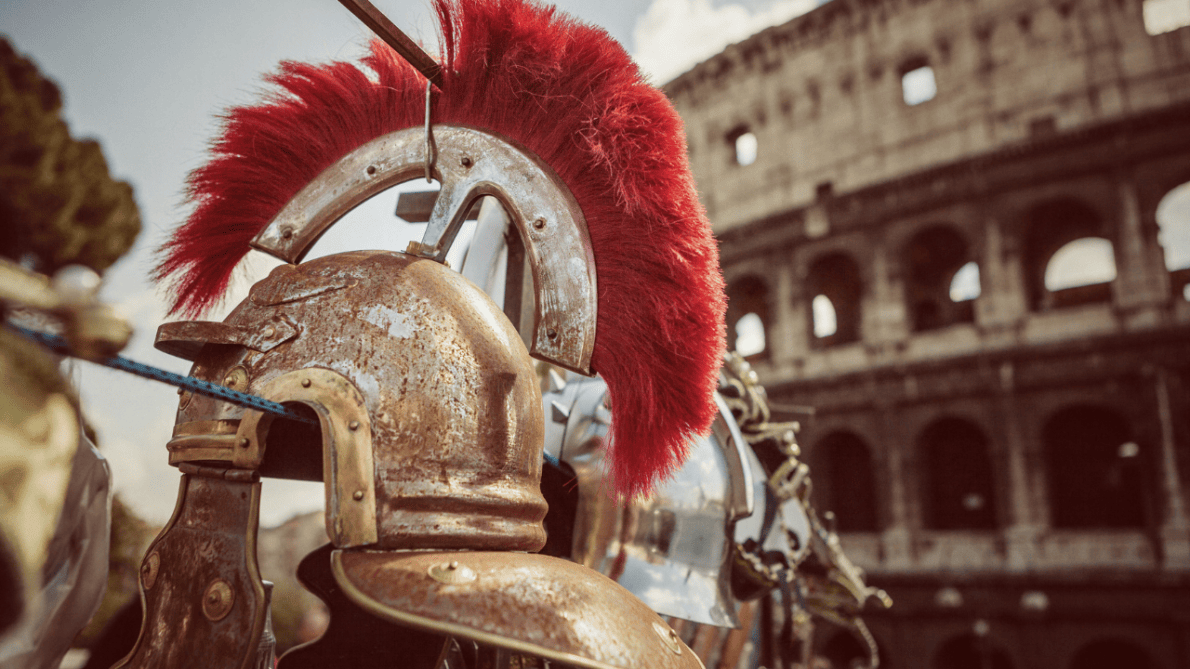 Casco de soldados romanos