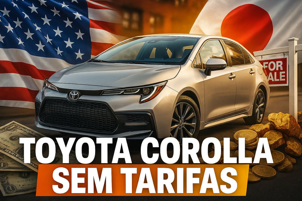 Toyota Corolla escapa das tarifas nos EUA por ser produzido no Mississippi. Com preço abaixo de US$ 30 mil, virou símbolo de economia em 2025.