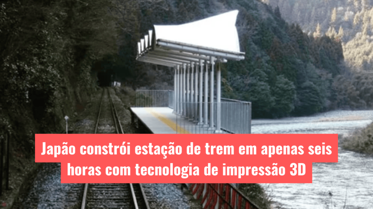 Japão constrói estação de trem em apenas seis horas com tecnologia de impressão 3D. Projeto inovador revoluciona a construção ferroviária!
