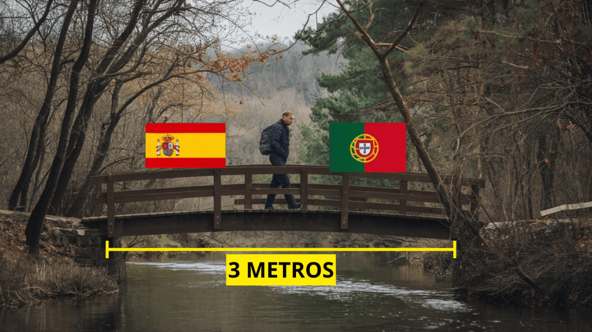 A menor ponte internacional do mundo conecta a Espanha a Portugal e, ao atravessá-la, muda-se até o fuso horário.