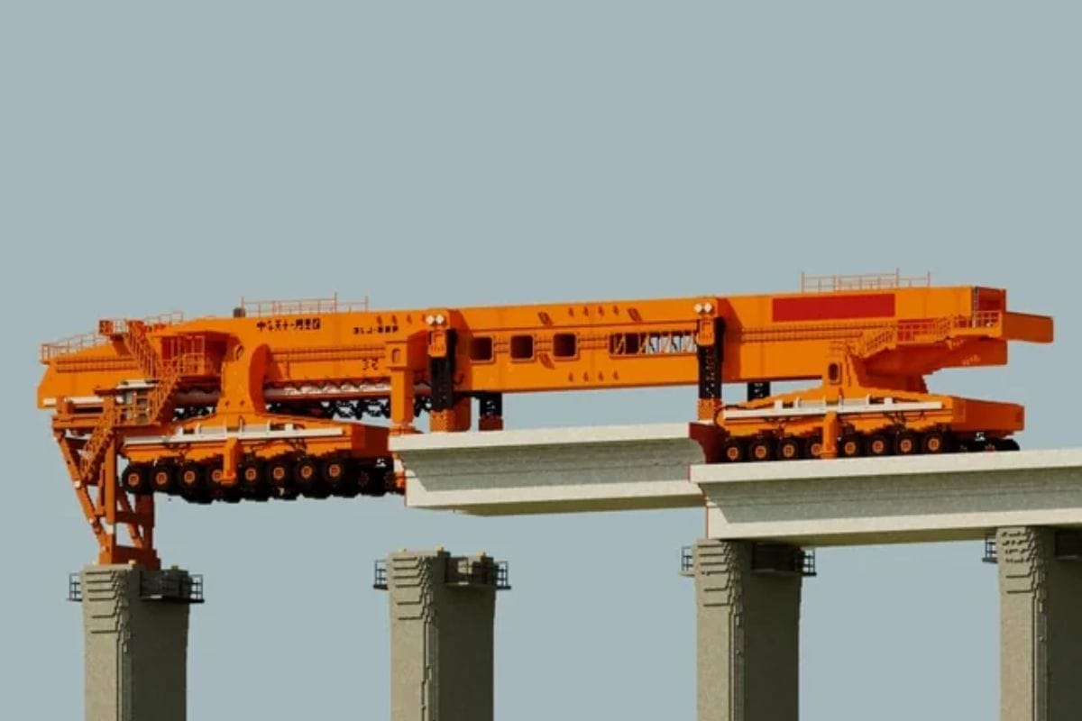 Máquina lançadora de pontes SLJ900/32: O 'Monstro de Ferro' chinês de 580t e 91m! Veja como ela transporta e instala vigas de viadutos de uma vez