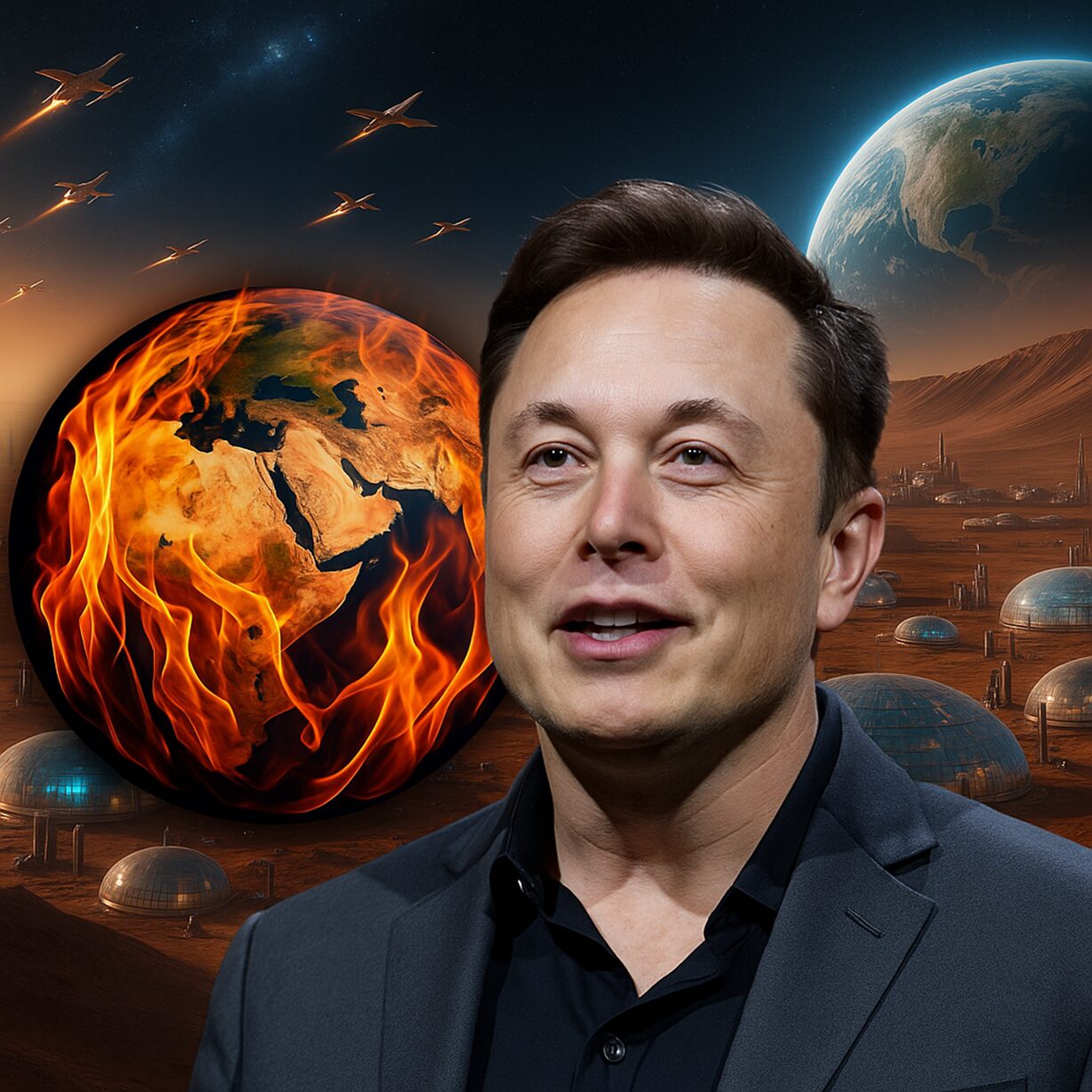 Terra, Elon Musk, Sol, Marte