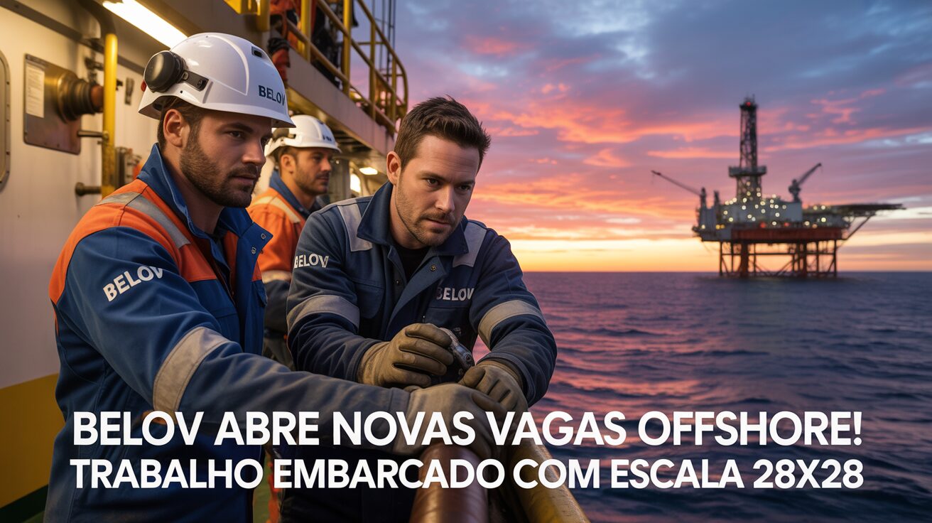 Belov abre novas vagas offshore para profissionais do setor marítimo com escala 28x28 e atuação imediata
