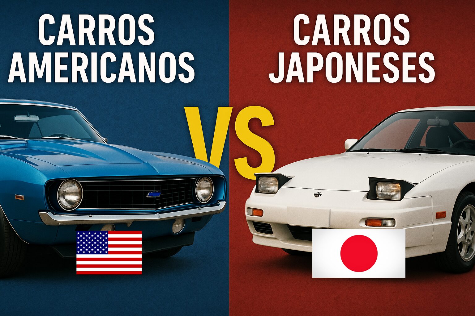 carros americanos, carros japoneses