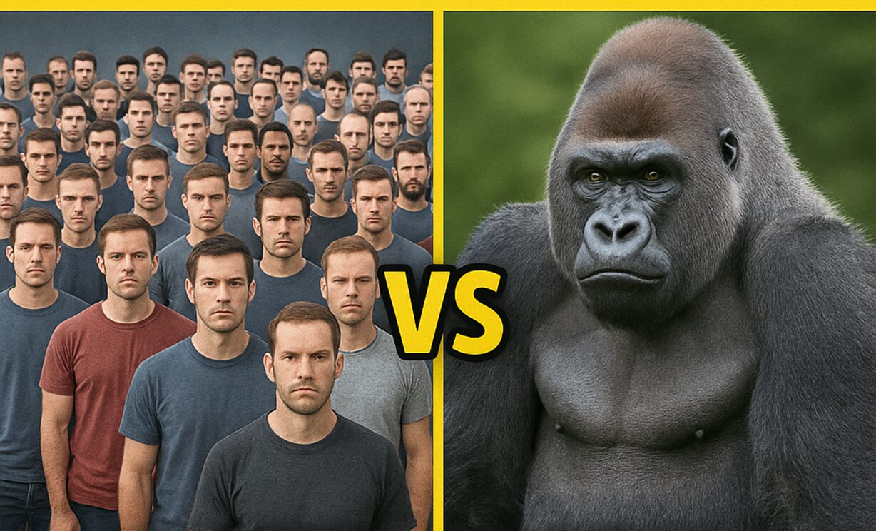 100 homens contra 1 gorila,