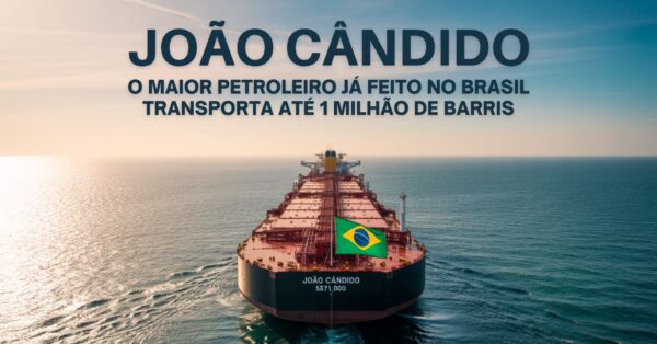 Com 157 mil toneladas e capaz de transportar até 1 milhão de barris de petróleo, João Cândido é o maior petroleiro já construído no Brasil