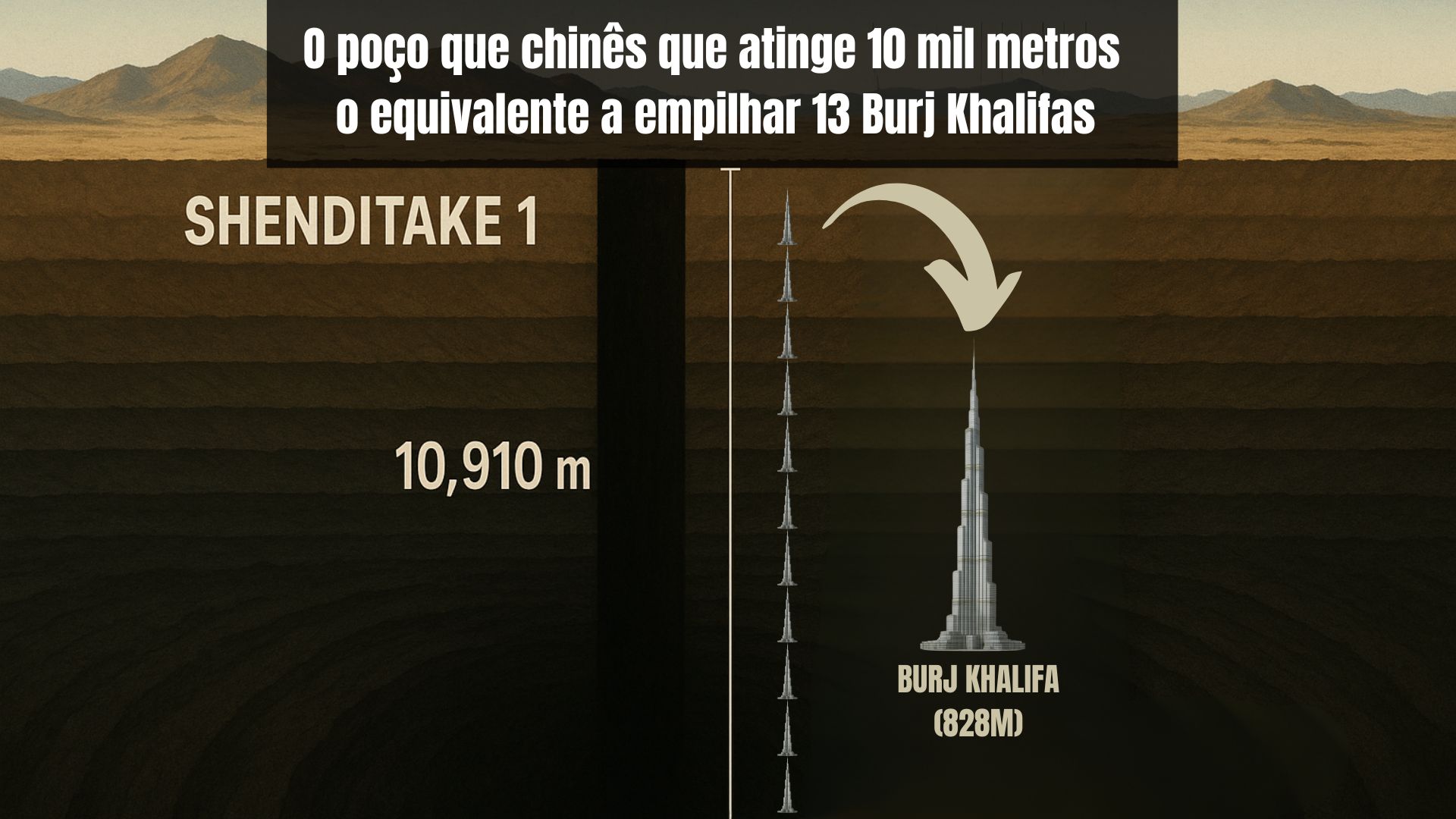Conheça o “buraco para o Inferno” poço com profundidade de 10 mil metros perfurado na China para a exploração de petróleo e gás