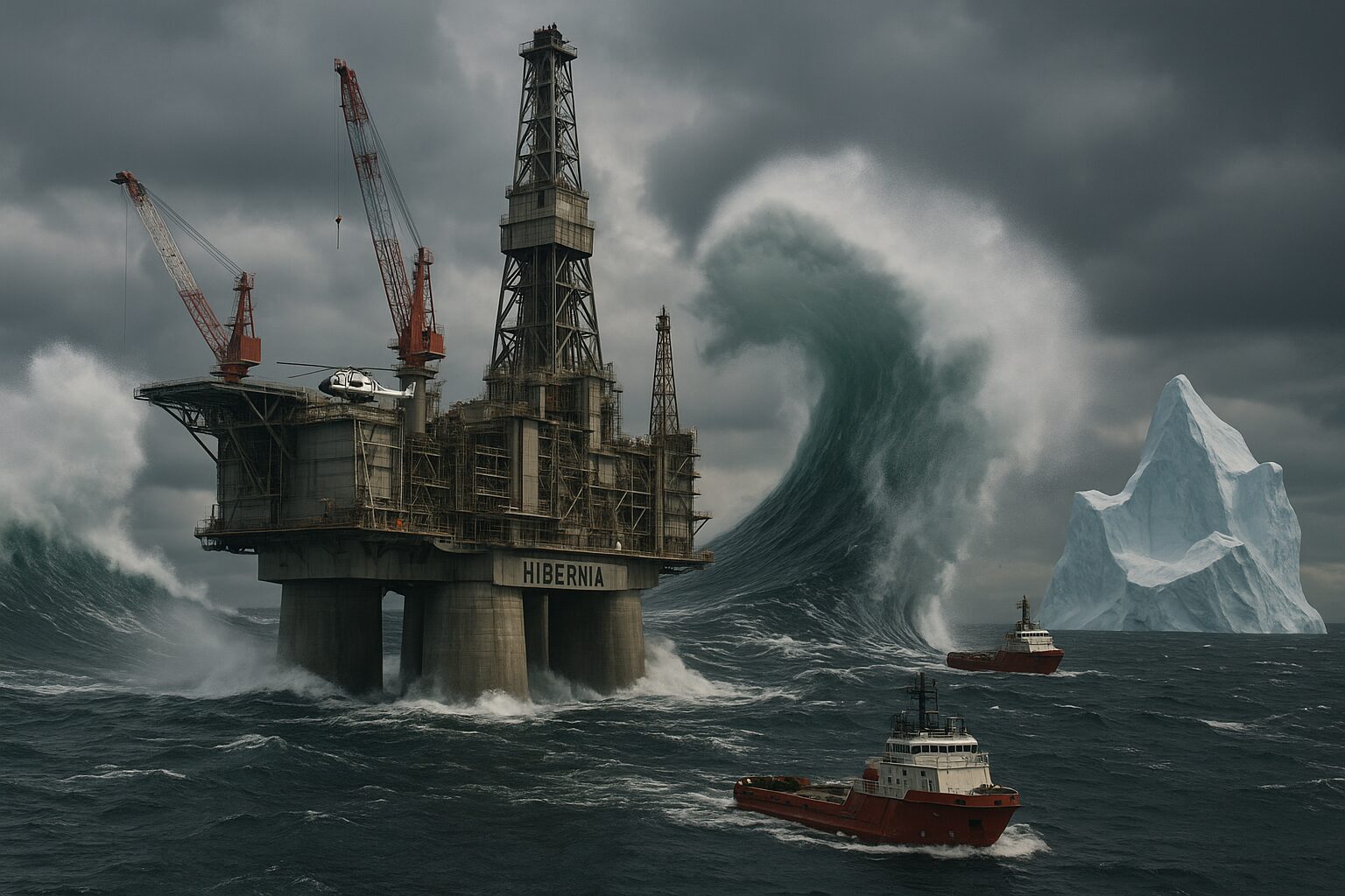 Construída para resistir a colisões com icebergs e pesando 1,2 milhão de toneladas - conheça a plataforma offshore Hibernia, uma das maiores do mundo