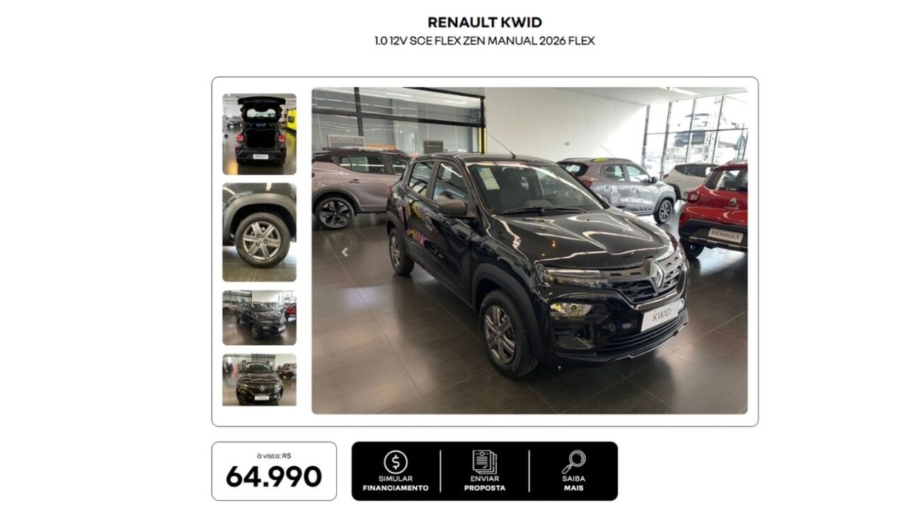 Renault Kwid 2025 es el coche 0 km más barato de Brasil por R$ 64.900, con diseño robusto, 4 airbags y central multimedia de 8".