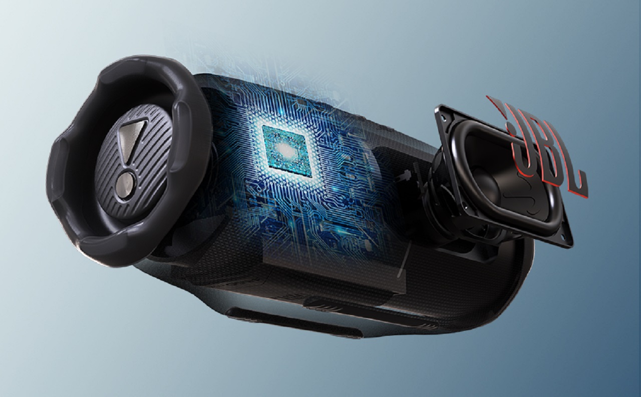 Nova caixa de som da JBL tem autonomia de 28 horas e resistência à água com submersão de até 1,5 metro por 30 minutos