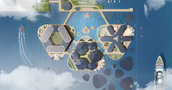 Com proposta de abrigar 20 mil pessoas sobre o mar, projeto de cidade flutuante impressiona pelo conceito, mas avança lentamente