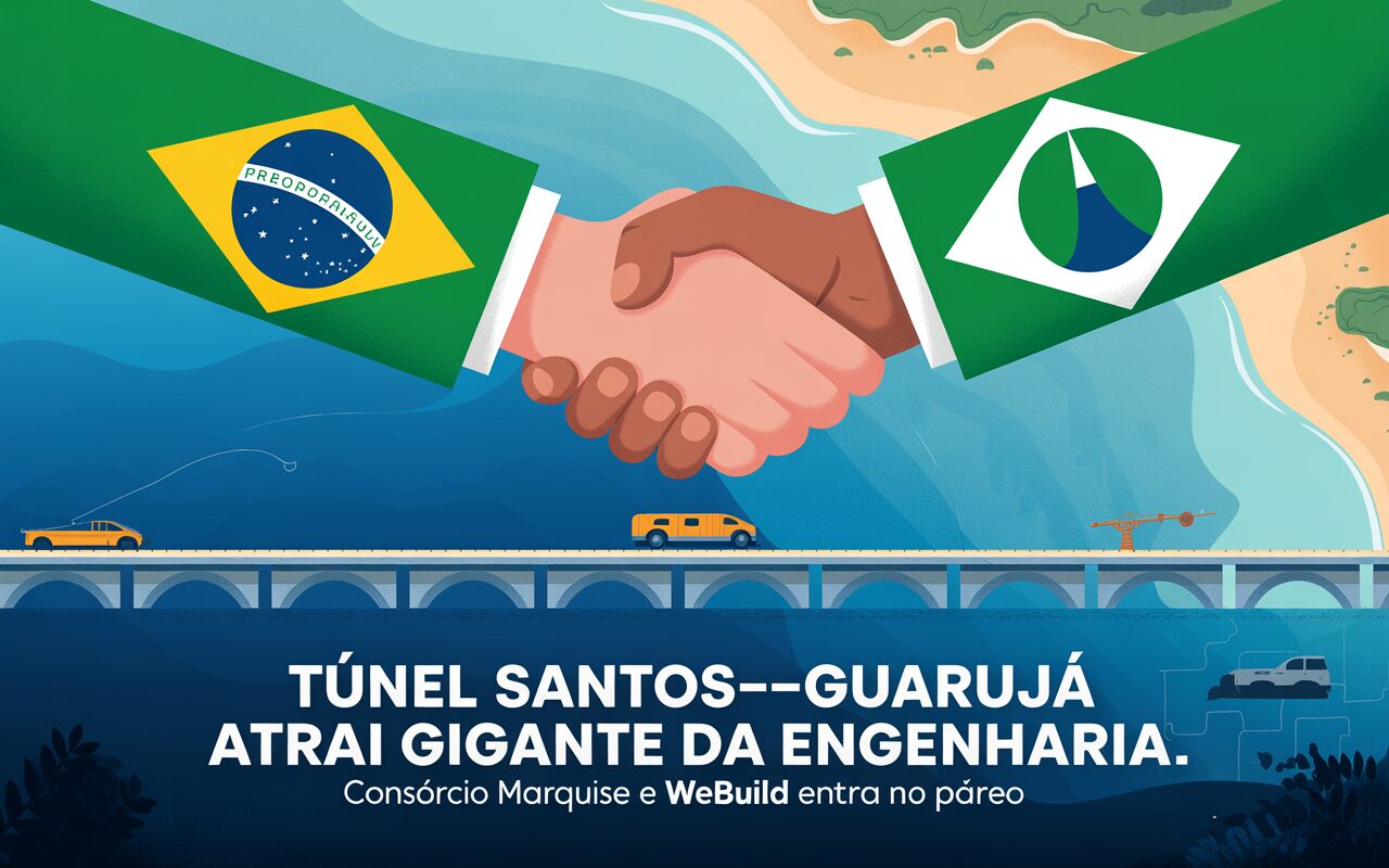Túnel Santos-Guarujá atrai gigante da engenharia: construtora italiana se une a brasileira para disputar leilão da obra histórica