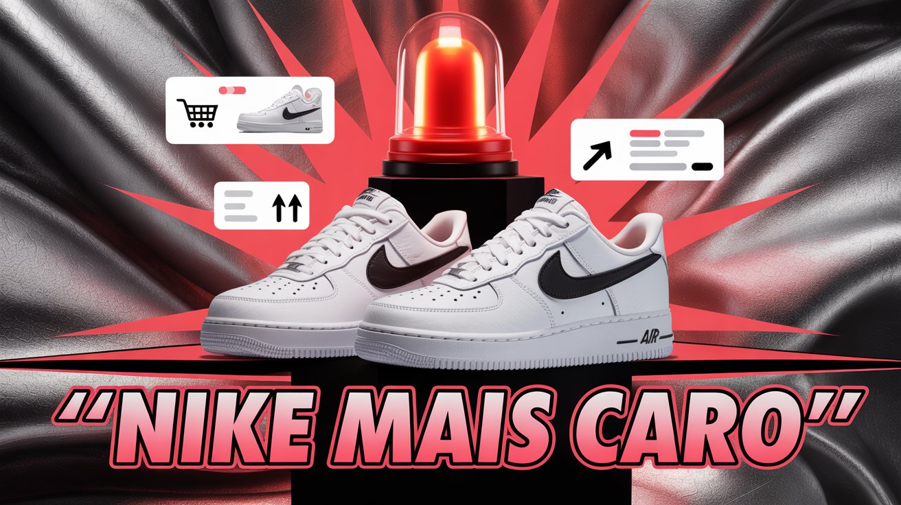 Nike aumenta preços em roupas e calçados nos EUA, mantém itens infantis e Air Force 1, e retorna à Amazon para fortalecer vendas digitais.