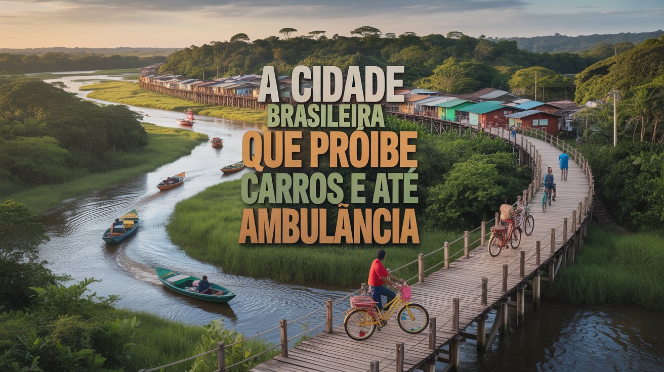 Afuá, no Pará, é uma cidade onde carros são proibidos e ambulâncias são bicicletas, reinventando a mobilidade na Amazônia sobre palafitas.