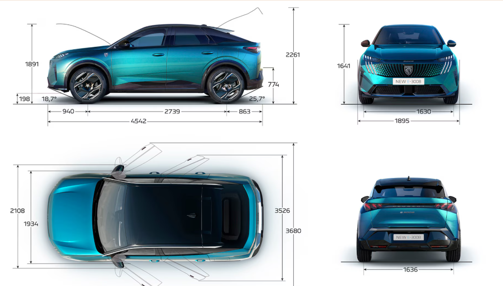 El nuevo Peugeot e-3008 es la versión eléctrica del SUV medio de la marca francesa. Antes de una posible fabricación nacional del 3008, se especula que este modelo eléctrico podría ser importado a Brasil. Foto: Divulgación