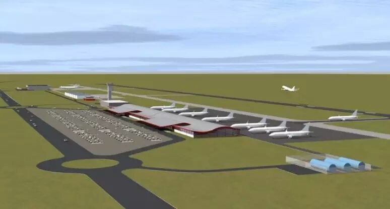 El proyecto del nuevo aeropuerto prevé una pista de 2 mil metros de extensión. Foto: Divulgación/Prefectura de Olímpia