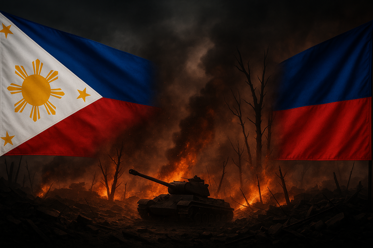 Filipinas, Bandeira, Guerra