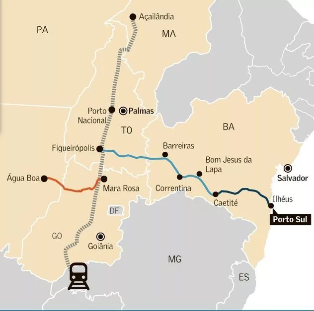 La construcción de la nueva ferrovía que ofrecerá a Brasil una nueva ruta de 485 km para escurrir cosechas y minerales durante décadas