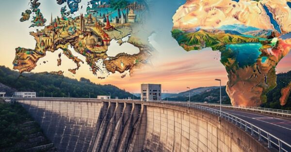 Atlantropa: o plano de Sörgel para uma barragem maciça em Gibraltar, unindo Europa e África e baixando o Mediterrâneo.