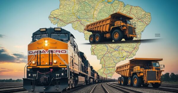 A FICO Tramo 1, nova ferrovia do Centro-Oeste em plena construção, que conectará o agronegócio a portos por 383km e representa um investimento de R$2,7 bilhões pela Vale