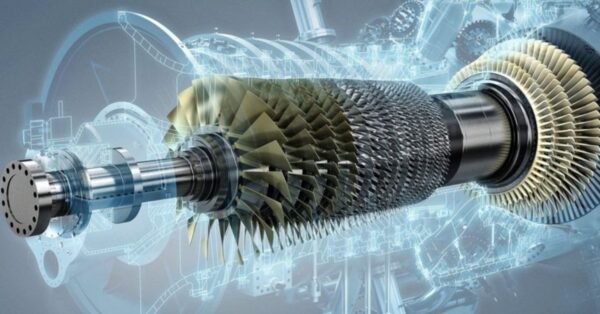 O coração da plataforma: a turbina a gás que gera energia para uma cidade