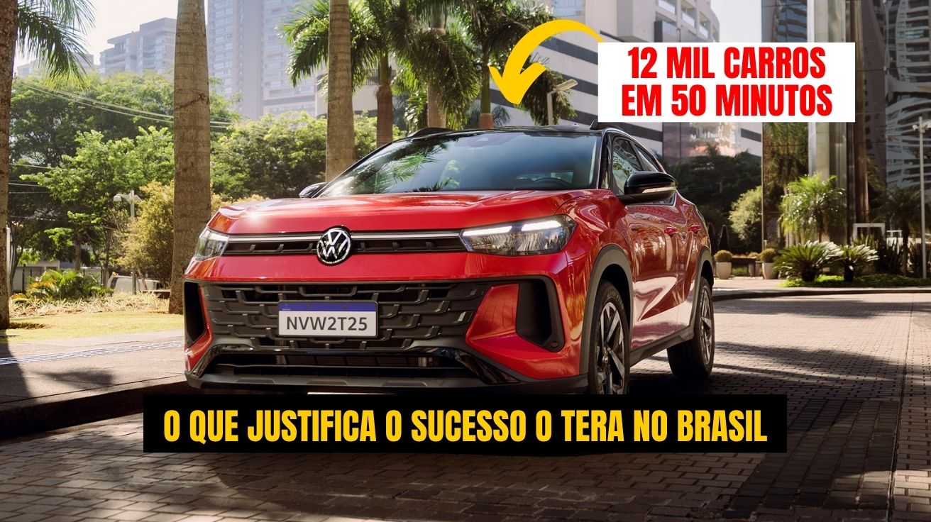 Volkswagen Tera surpreende com 12 mil vendas em menos de uma hora e tecnologia inédita de IA. Saiba o que faz esse SUV ser sucesso imediato!