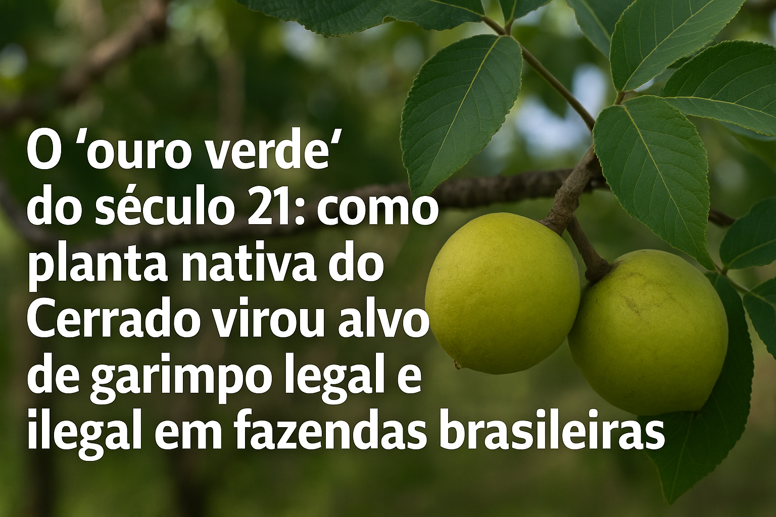 O ‘ouro verde’ do século 21: como planta nativa do Cerrado virou alvo de garimpo legal e ilegal em fazendas brasileiras