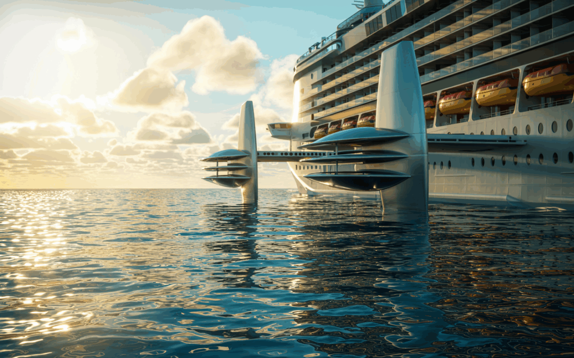 Conozca el estabilizador que garantiza el equilibrio del mayor barco de crucero del mundo, que pesa 350 toneladas, tiene el tamaño de un avión comercial y cuesta millones de dólares