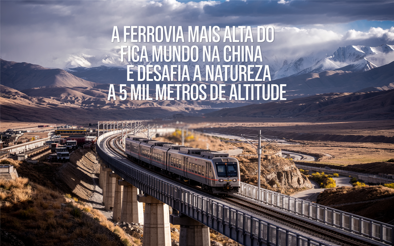 Entre desertos e montanhas congeladas, a ferrovia mais alta do mundo fica na China